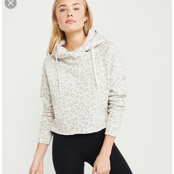 Abercrombie & Fitch | Tops | Abercrombie Fitch Leopard Print Cut Off Hoodie | Poshmark